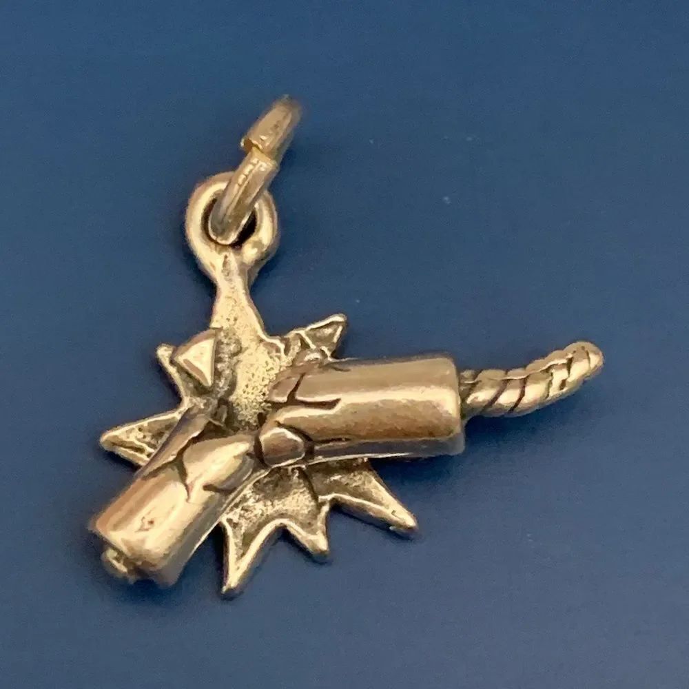 .925 Firecracker Sterling Silver Jewelry Charm #July 4th #celebrate #bang